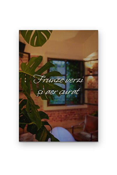 OEM Poster Cardboard 250g A4 - Wall painting with quote Green leaves and clea...