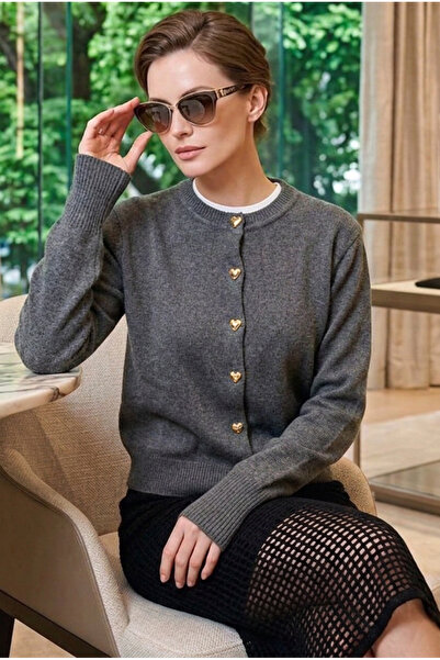 miratriko Heart Button Detailed Knitwear Cardigan