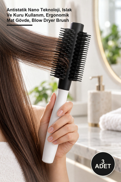 Yenilig 3 Pieces Heat Resistant Blow Dry Hair Brush – Antistatic Nano Technol...