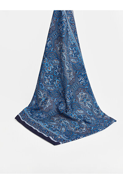 LC Waikiki Lcw Modest Blue Voile Patterned Women's Shawl with Nevavm Difference