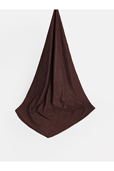 LC Waikiki Lcw Modest Brown Voile Patterned Women's Shawl with Nevavm Difference