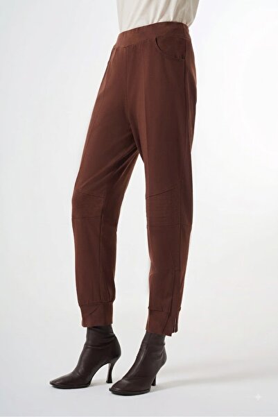 MissWhence Tapered Trousers with Panel Details - Cinnamon
