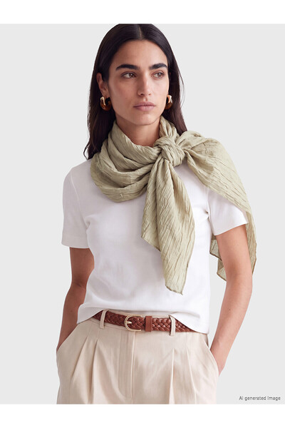LC Waikiki Nevavm Farkıyla Lcw Accessories Green Jacquard Plain Women's Shawl