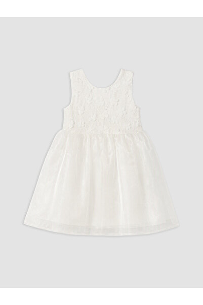 LC Waikiki Lcw Kids White Printed Girls' Dress with Nevavm Difference