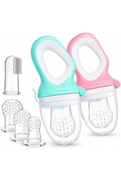 DMG TECH Baby Fruit Feeder Pacifier with 2 Feeders & Toothbrush - 3 BPA-Free ...