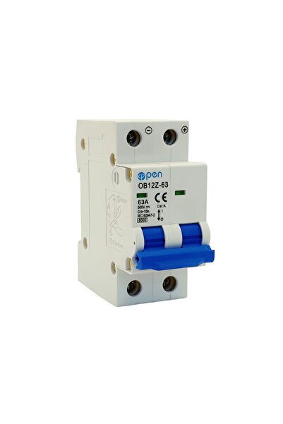 open Siguranță Automată 63A 2P 500V DC | Protecție Suprasarcină și Scurtcircuit | Montaj Șină DIN |