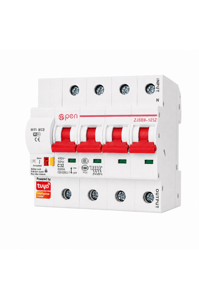 open Siguranță Automată Inteligentă cu WiFi, 4 Poli (3P+N), 63A, Trifazată, 400V