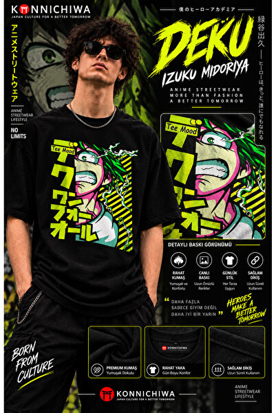 FG KONNİCHİWA Deku Izuku Midoriya My Hero Academia Anime T-Shirt Tee Tshirt –...