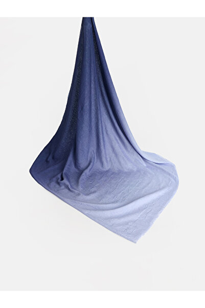 LC Waikiki Lcw Modest Blue Voile Patterned Women's Shawl with Nevavm Difference