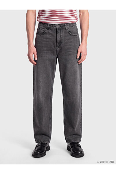 LC Waikiki Vizyon New Season Anthracite Super Baggy Fit Men's Jean Trousers