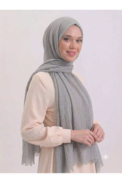 Nazellaa Aya Series Plain Aya Thin Cotton Shawl Medium Light Gray