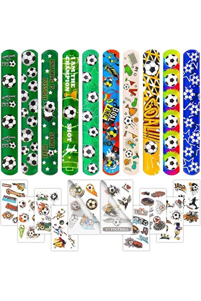 AMOR 36PCs Soccer Slap Bracelets with Soccers Kids Bracelets Snap Bands Class...