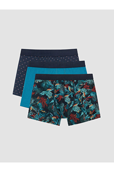 LC Waikiki Vizyon New Season Navy Blue Cotton Flexible Men's Boxer Shorts 5-Pack
