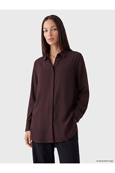 LC Waikiki Nevavm Farkıyla Lcw Everyday Brown Gabardine Women's Shirt Tunic