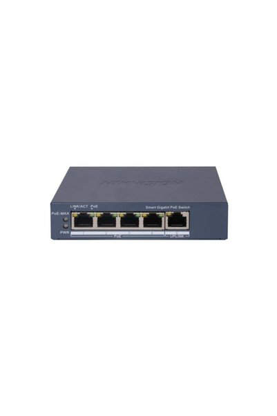 Hikvision محول شبكة ذكي بخمسة منافذ جيجابت مع تقنية POE طراز DS-3E1505P-EI