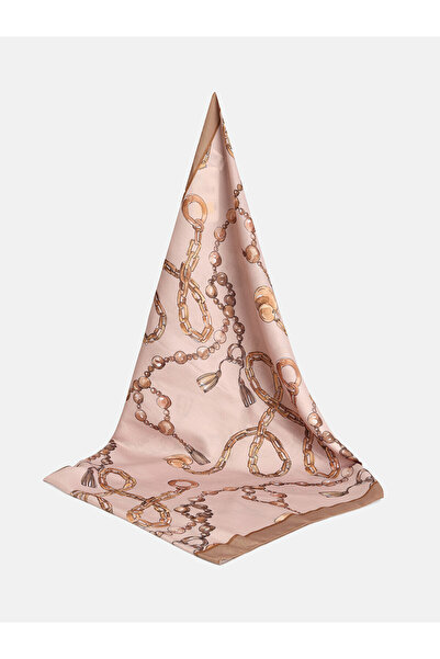 LC Waikiki Lcw Modest Beige Voile Patterned Women's Shawl with Nevavm Difference