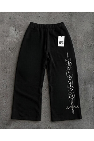 Minga London Typeofgirls Printed Black Sweatpants