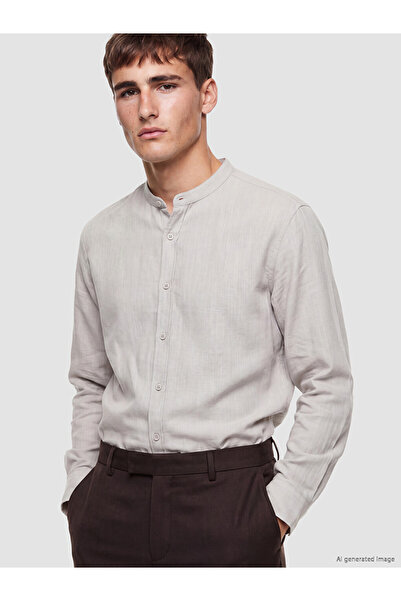 LC Waikiki Peak New Season Beige Judge Collar Men's Shirt