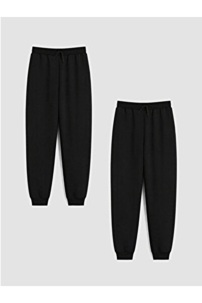 LC Waikiki Black Girls' Jogger Sweatpants 2-Piece Set