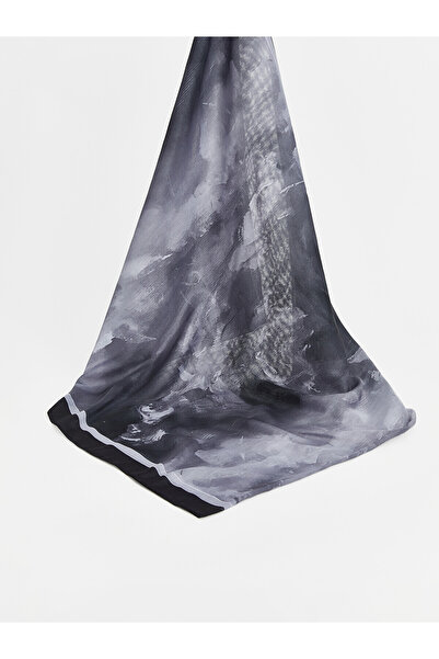 LC Waikiki Lcw Modest Black Voile Patterned Women's Shawl with Nevavm Difference