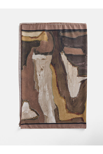 LC Waikiki Lcw Modest Khaki Patterned Women's Shawl with Nevavm Difference