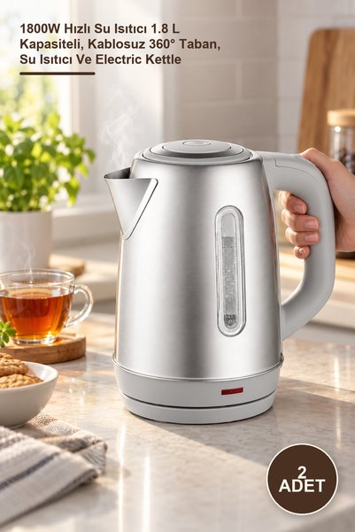 Yenilig 2 Adet Paslanmaz Çelik Kettle Crw-7211 – 1800W Hızlı Su Isıtıcı 1.8 L...