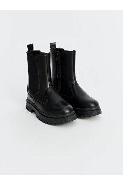 LC Waikiki Lcw Steps Black Girls' Boots with Nevavm Difference