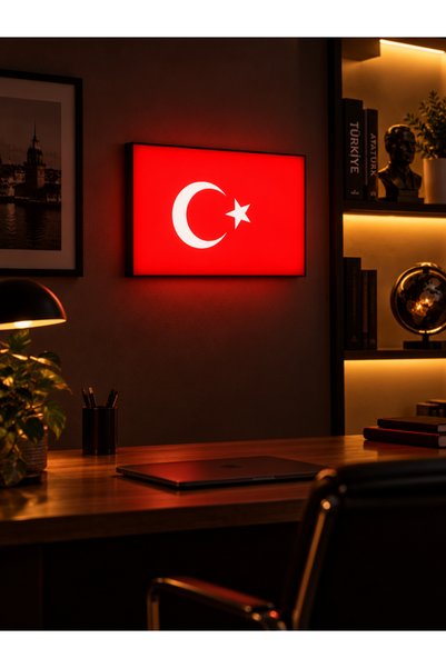 3dlab three-dimensional systems Türk Bayrağı LED Box Gece Lambası - Ay Yıldız...