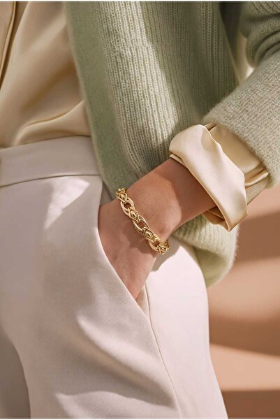 Generic Brand Bratara Nuhi ,otel inoxidabil placat cu aur 14 k