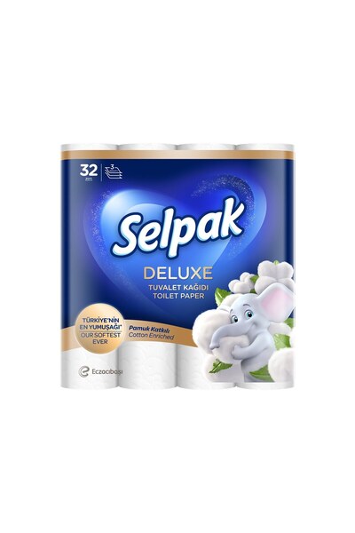 Selpak Deluxe Pamuk Katkılı Tuvalet Kağıdı 32'li - 6 Adet