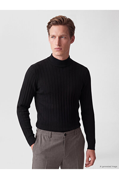 LC Waikiki Nevavm Farkıyla Southblue Black Knitwear Flat Fisherman / Half Tur...