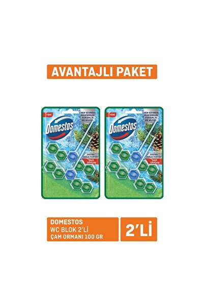 Domestos Wc Blok 2'li Çam Ferahlığı 2x100 G - 8 Adet