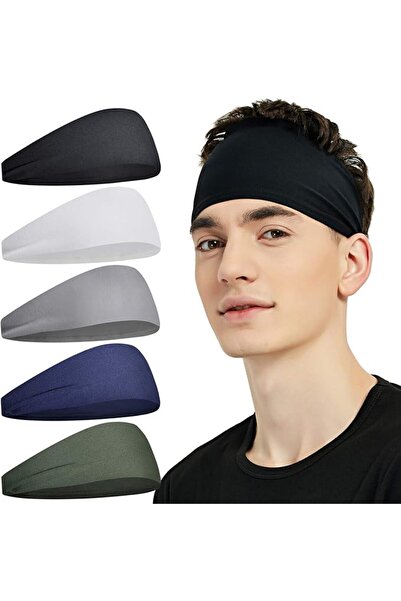 GENERAL Pilamor Sports Headbands for Men 5 Pack,Sweatbands for Men Workout,Ru...