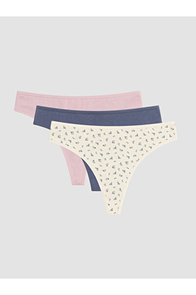 LC Waikiki Λαμπερές επιλογές από το Shining Store Floral Thong εσώρουχα 3 τεμ...