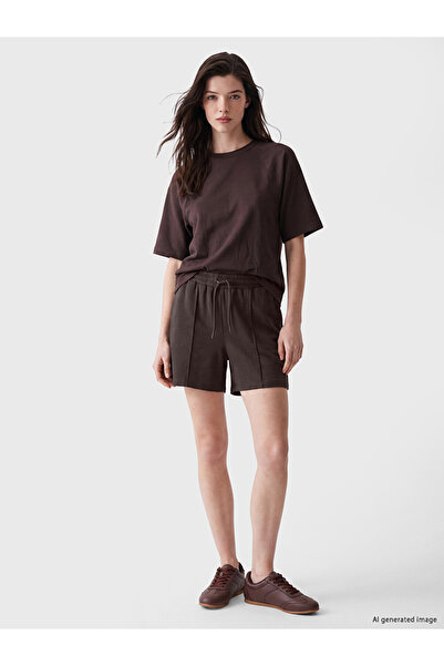 LC Waikiki Peak New Season Brown Elastic Waist Soft Touch Women's Shorts