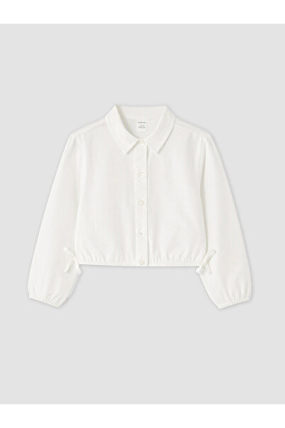 LC Waikiki Two Mt Shop Quality Lcw Kids White Plain Loose & Baggy Girls' Shirt