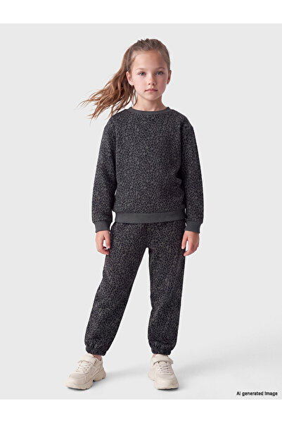 LC Waikiki Rmz Gi̇yi̇m Farkiyla Embroidered Girls' Jogger Sweatpants with Wai...