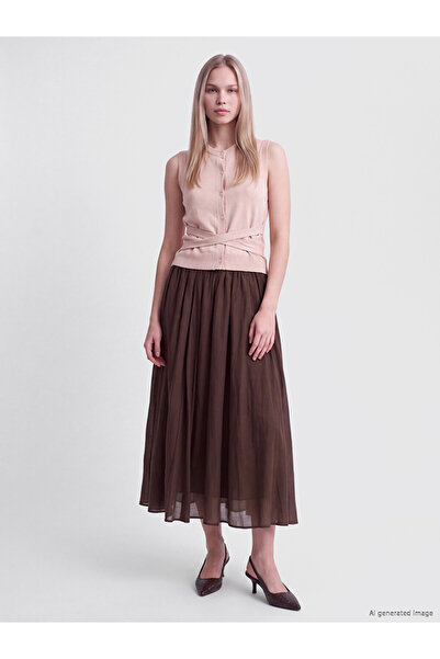 LC Waikiki Rmz Gi̇yi̇m Farkiyla Waist Drawstring Flared Skirt