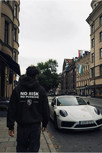 Minga London Μαύρο φούτερ χωρίς ρίγες, με στάμπα, σε μεγάλο μέγεθος