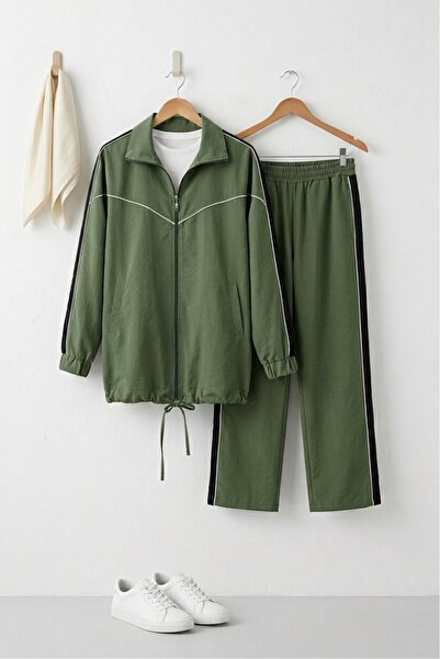 MODAQU Pocketed, Zippered, Elastic Waist, Stripe Detail, Hijab Bottom and Top...