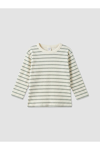 LC Waikiki Two Mt Shop Quality Lcw Baby Green Striped Baby Boy T-Shirt