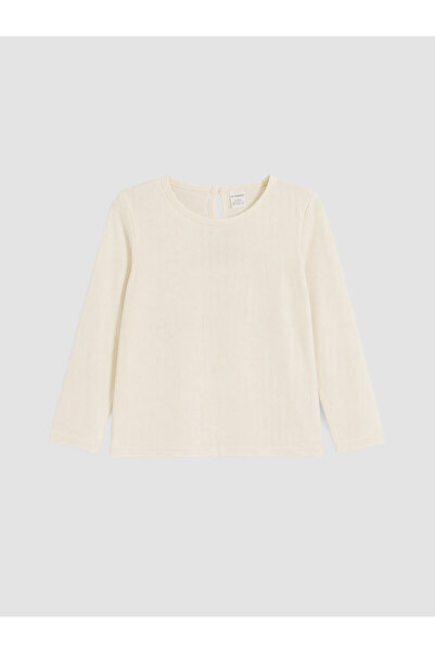 LC Waikiki Two Mt Shop Quality Ecru Plain Long Sleeve Girls' T-Shirt