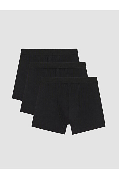 LC Waikiki Peak New Season Black Cotton Flexible Men's Boxer 3-Pack