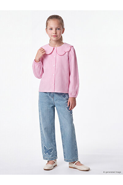LC Waikiki Two Mt Shop Quality Lcw Kids Indigo Straight Fit Embroidered Girls...