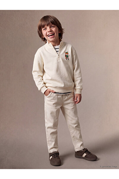 LC Waikiki Lcw Kids Beige Regular Fit Boys Gabardine Trousers with Nevavm Dif...