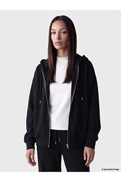 LC Waikiki Alita City Farkıyla Lcw Everyday Black 3 Thread Plain Women's Zipp...