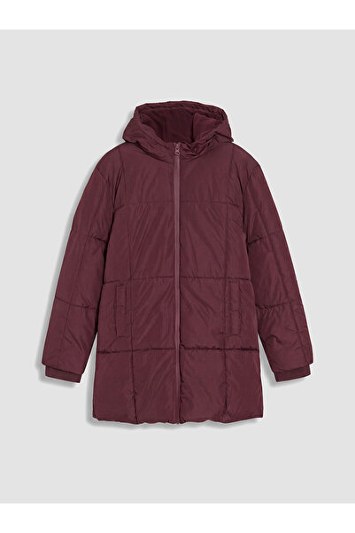 LC Waikiki Two Mt Shop Quality Lcw Kids Burgundy Hooded Girls' Inflatable Coat