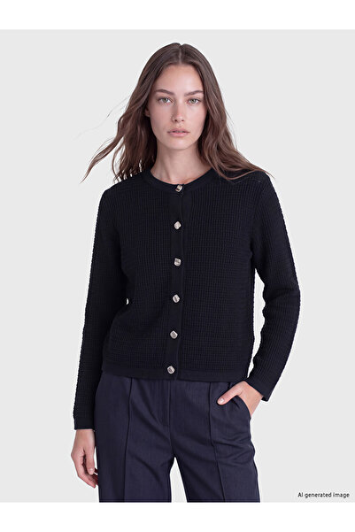 LC Waikiki Peak New Season Navy Blue Crew Neck Women's Knitwear Cardigan