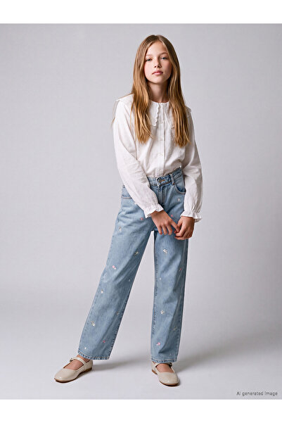 LC Waikiki Two Mt Shop Quality Lcw Kids Blue Baggy Fit Girls' Jean Pants