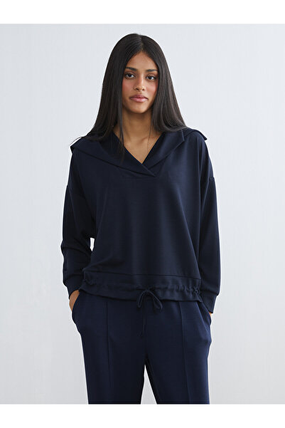 LC Waikiki Alita City Farkıyla Koor Sport Navy Blue Interlock Plain Oversize ...